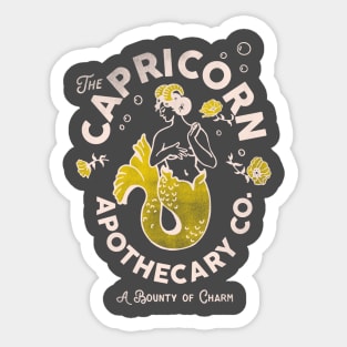 "Capricorn Apothecary Co: A Bounty Of Charm" Cool Zodiac Art Sticker